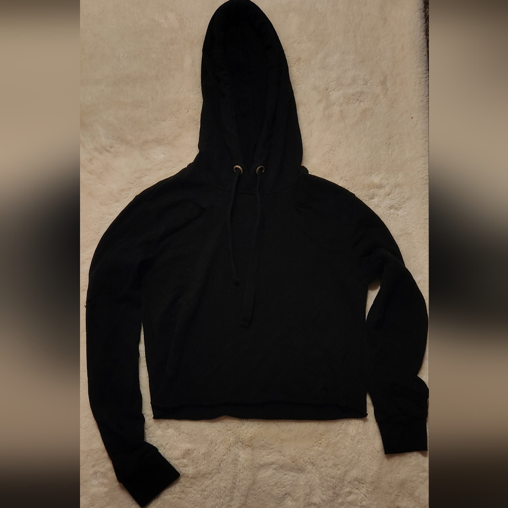 Garage Black Cropped Hoodie